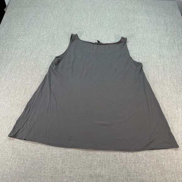Eileen Fisher Tank Top Large Gray Silk Sleeveles - Picture 4 of 8